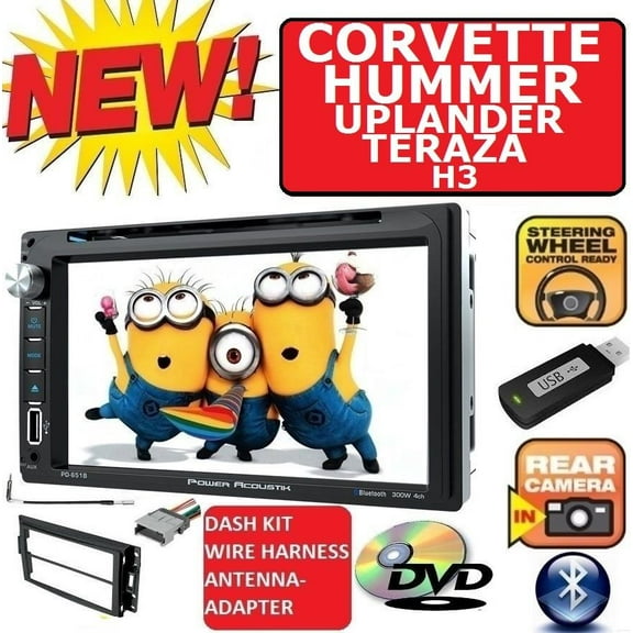CORVETTE HUMMER H3 TOUCHSCREEN AM/FM CD/DVD BLUETOOTH USB CAR RADIO STEREO PKG