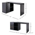thumbnail image 2 of YYAO Bureau d'Angle en L avec Étagère de Rangement, Poste de Travail pour Ordinateur de Bureau, Noir, 2 of 6