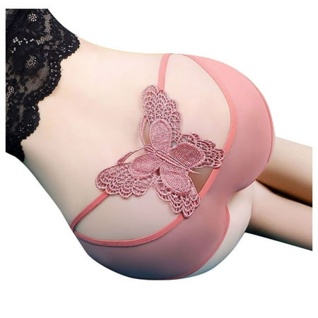 BYHONG Women s Underwear with High Value Pure Desire for Style Sexy Lace Embroidery Mid Rise Triangle Pants Women s Panties Rose Gold L