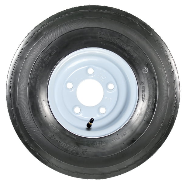 Trailer Tire On Rim 5 70 8 570 8 5 70 X 8 8 In Lrb 5 Lug Hole Bolt Wheel White