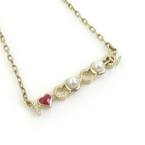 Pre-Owned CHANEL I LOVE COCO Metal Necklace with Faux Pearls and Gold, Women's, 56402g (Good)