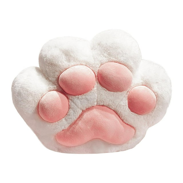 Cojín con forma de pata de gato, manta y almohada. Juego de almohadas versátil, ideal como regalo de cumpleaños o para el sofá. Blanco