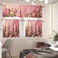 thumbnail image 2 of Rose Flower Window Treatment 3 Piece Bedroom Floral Curtains for Window 24 Inch Length Kitchen Valance and Tiers Sheer Rod Pocket Cafe Curtains Decoration,54"x24", 2 of 4