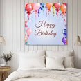 thumbnail image 5 of Wall Art Prints, Happy Birthday Framed Canvas Prints for Bedroom Living Room Bathroom Office, Colorful Balloons Bow Gradient Modern Purple Gallery Wrap Wall Art Poster for Gifts Home Decor 28"x28", 5 of 9