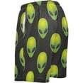 thumbnail image 4 of GZHJMY Men's Sleep Short – Cute Green Alien, Pajama Pants with Side Pockets Elastic Waistband Drawstring, Christmas New Year Birthday Gifts, Small, 4 of 7