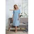 thumbnail image 4 of Chemises de Nuit d'Été pour Femmes, Douce 100 % Coton Confortable Légère à Manches Courtes Nuisette pour Dames, 4 of 5