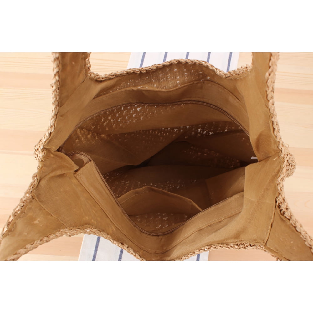 Women Beach Bag Fashion Simple Single Shoulder Crochet Handmade Weaving Handbag