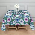 thumbnail image 3 of Pioneer Flower Floral Print Pattern Square Tablecloth, Waterproof Wipeable Spillproof Washable Table Cover for Home Kitchen Party Decor, 42"x42", 3 of 6
