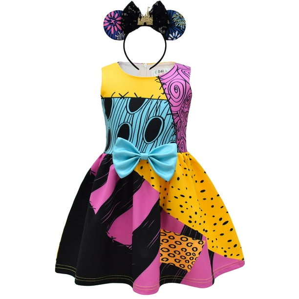 Disney filles princesse robe Mickey Halloween citrouille sans manches