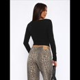 thumbnail image 4 of Suéter Corto de Punto con Botones y Larga Y2K para Mujer, Abierto Al Frente, Cárdigan de Punto, Cuello en V, Otoño Negro L, 4 of 7