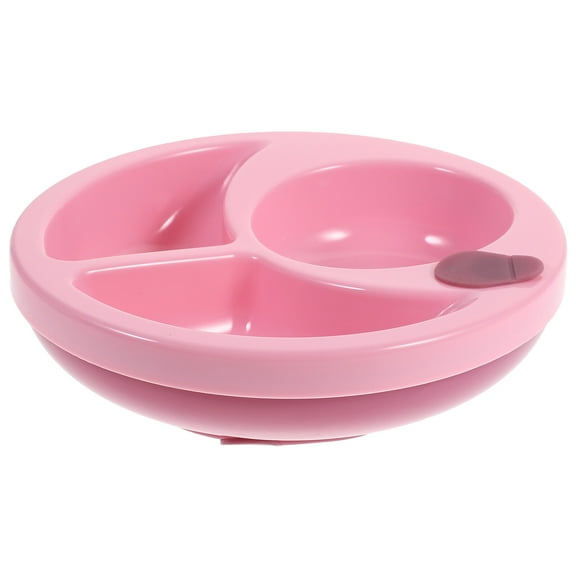 GOOHOCHY Baby Suction Bowl with Cute Pink Design for Toddler Use Insulated Three Compartment 1 Pc