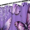 thumbnail image 3 of Purple Butterfly Flower Pattern Shower Curtain 36"x72" ,Bathroom Decorative Shower Curtains Set with 12 Hooks,Modern Waterproof Washable Shower Curtain, 3 of 6
