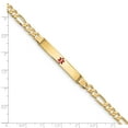 thumbnail image 3 of 14K Medical Red Enamel Flat Figaro Link ID Bracelet in 14k Yellow Gold, 3 of 3