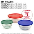 thumbnail image 2 of Juego de 3 piezas de cuencos de vidrio Pyrex con tapas, 2 of 6