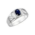 thumbnail image 3 of *RYLOS Simply Elegant Beautiful Blue Sapphire & Diamond Ring - September Birthstone* Size 12, 3 of 7
