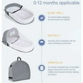 thumbnail image 2 of Baby travel bed with canopy mosquito net, foldable baby bed with mosquito net, Bionic travel bed in breathable cotton, Anti-mosquitoes nose, Portable baby bed for 0-36 months (Gray), 2 of 5