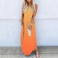 thumbnail image 1 of SMihono Robe Maxi Bohème d'Été pour Femmes Grande Taille Robe Longue Imprimée Sans Manches Col Rond Robe de Plage, 1 of 5