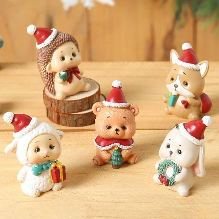 30 Pack Mini Resin Christmas Ornaments for Christmas Tree, Rustic Tiny Christmas Miniature Hanging Ornaments Resin Small Christmas Figurines for