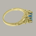 thumbnail image 4 of LBG British Made Real Solid 9k Yellow Gold Natural Blue Topaz Womens Promise Ring - 33 size options - Size 6.25, 4 of 6