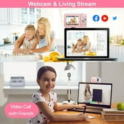 Zostuic Digital Camera, 1080P 44MP Vlogging Camera 16X Zoom Compact Portable Mini Rechargeable Kids Camera with 32GB Card