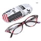 thumbnail image 2 of Gafas de lectura unisex con incrustaciones de diamantes de imitación, aumento de +400, estilo de rayas rojas, lentes transparentes Accesorios de moda, 2 of 8