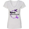 thumbnail image 3 of Inktastic Lupus Awareness Butterfly Ribbon Women's V-Neck T-Shirt, 3 of 5