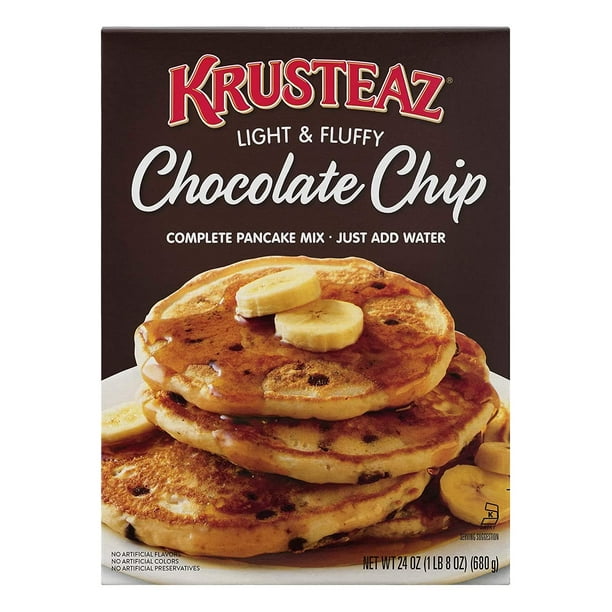 Krusteaz Chocolate Chip Pancake Mix, 24 OZ (Pack 2)