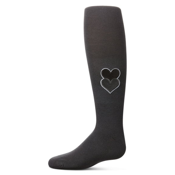 MeMoi  Double Patch Heart Cotton Tights - Girls - Female, 12, Navy