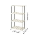 thumbnail image 4 of Merryso 4 Tier Light Duty Ventilated Storage Shelf, 55lb Capacity per Shelf, Tool-Free Assembly, Home Organizer for Garage, Bathroom, Kitchen - White, 4 of 6