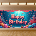 thumbnail image 5 of Underwater Themed Happy Birthday Backdrop Banner with Colorful Fish and Coral Elements Party Supplies Photography Props Birthday Decoration Birthday Party Decorations, 5 of 7