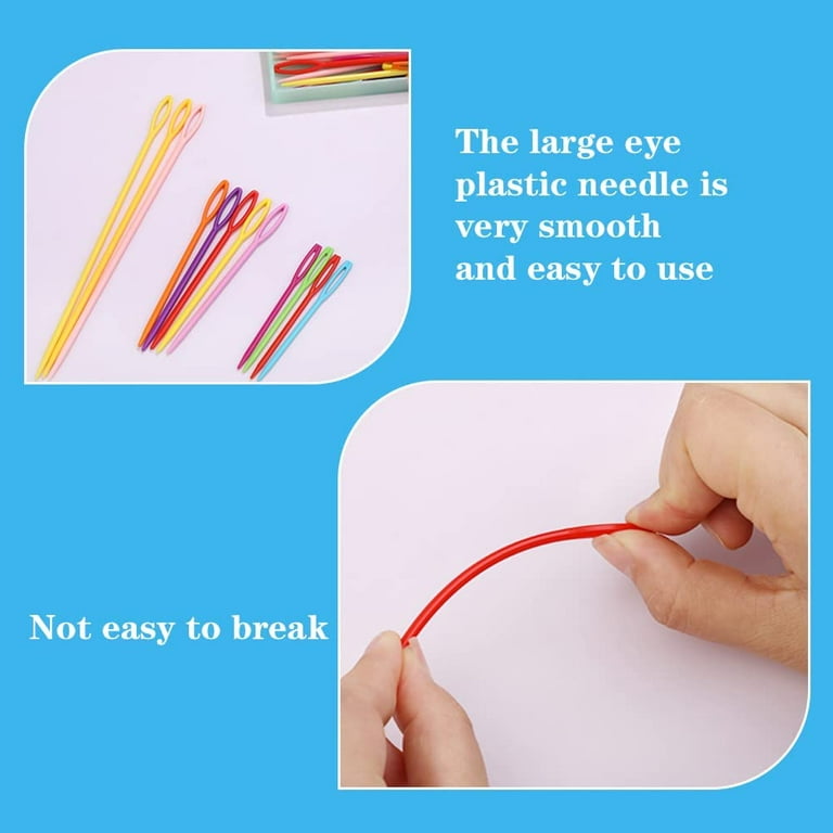 60PCS Plastic Sewing Needles, Large Eye Plastic Yarn Needles for Kids,  2.76/3.54/5.91 inch Plastic Needles for Yarn and Craft Plastic Embroidery  Needle for DIY Sewing Handmade Crafts 