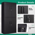 thumbnail image 4 of MIIIKO Metal Storage Cabinet, 2 Adjustable Shelves Lockable Door, Steel Locker for Office, Home, Pantry, Garage Utility Cabinet, 4 of 6