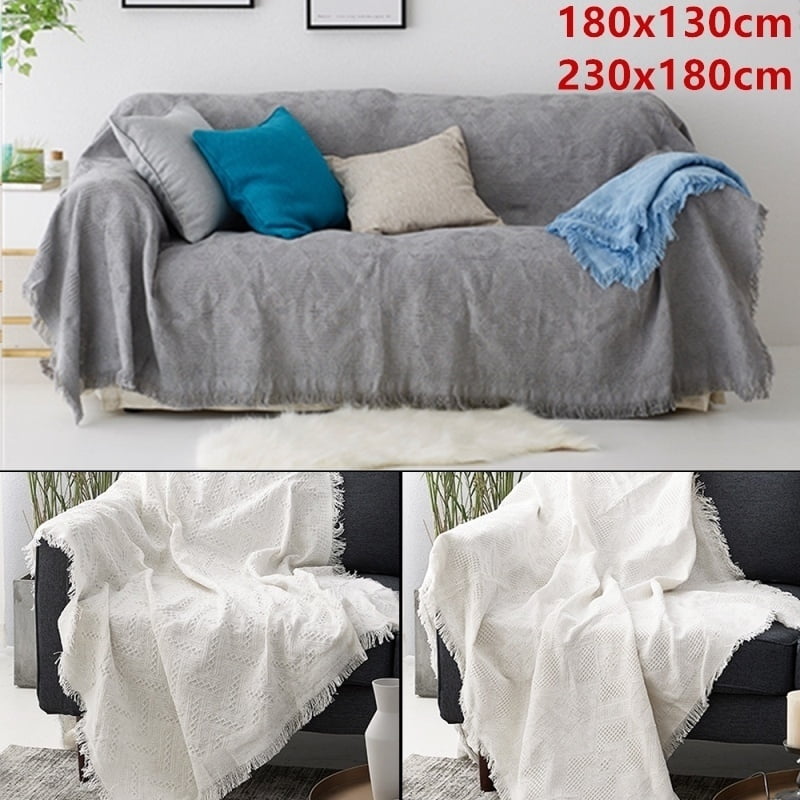 Woven Cotton Sofa Throw Blanket Vintage, Sofa Cover Throw Cotton