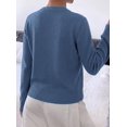 thumbnail image 3 of BTFBM Fall Long Sleeve Sweaters for Women Trendy | Lightweight Knit Sweater, Cute 3D Flower Embroidery Crew Neck Tops,Business Casual,Holiday Winter Clothes, 3 of 8