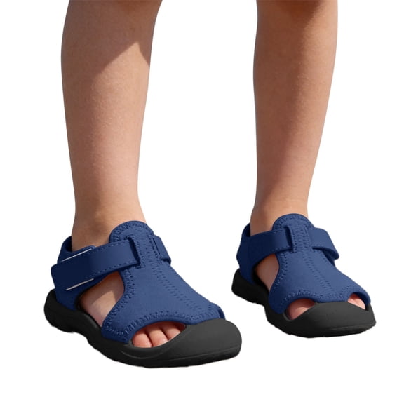 BGFIPAJG Boys Girls' Solid Color Water Sandals, Kids' Closed-Toe Thick Sole Shoes, Comfortable Footwear for Toddlers & Kids 5-5.5 Years