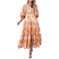 thumbnail image 2 of Robes pour Femmes 2024 Été Surdimensionné Décontracté Confortable Couleur Aguichant Longue Robe à Manches Courtes Col Rond 50 % de Réduction Liquidation!, 2 of 6