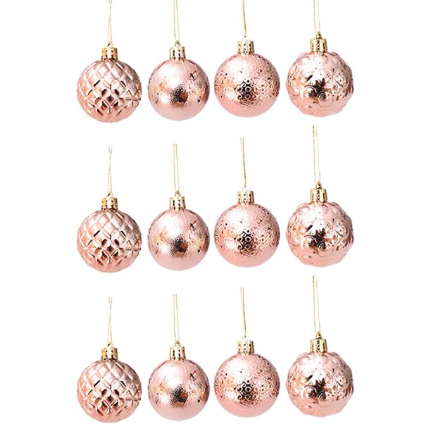 12 Uds bolas de Navidad llamativas bolas colgantes de plástico inastillables para árbol de Navidad adornos para el hogar