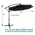 thumbnail image 3 of 10 ft Outdoor Patio Umbrella, Patio Solar Umbrella LED Lighted Sun Shade Table Market Umbrella, Waterproof 8 Ribs Umbrella with Crank and Cross Base for Garden Backyard Pool, Chocolate, 3 of 7