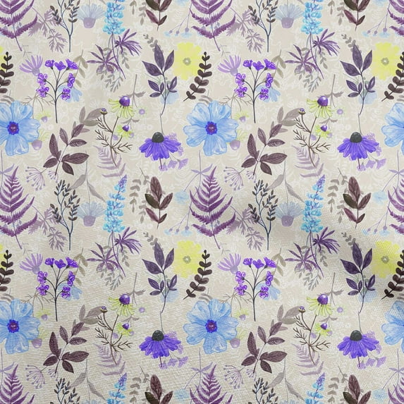 oneOone Cotton Flex Off White Fabric Floral Sewing Craft Projects Fabric Prints By Yard 40 Inch Wide