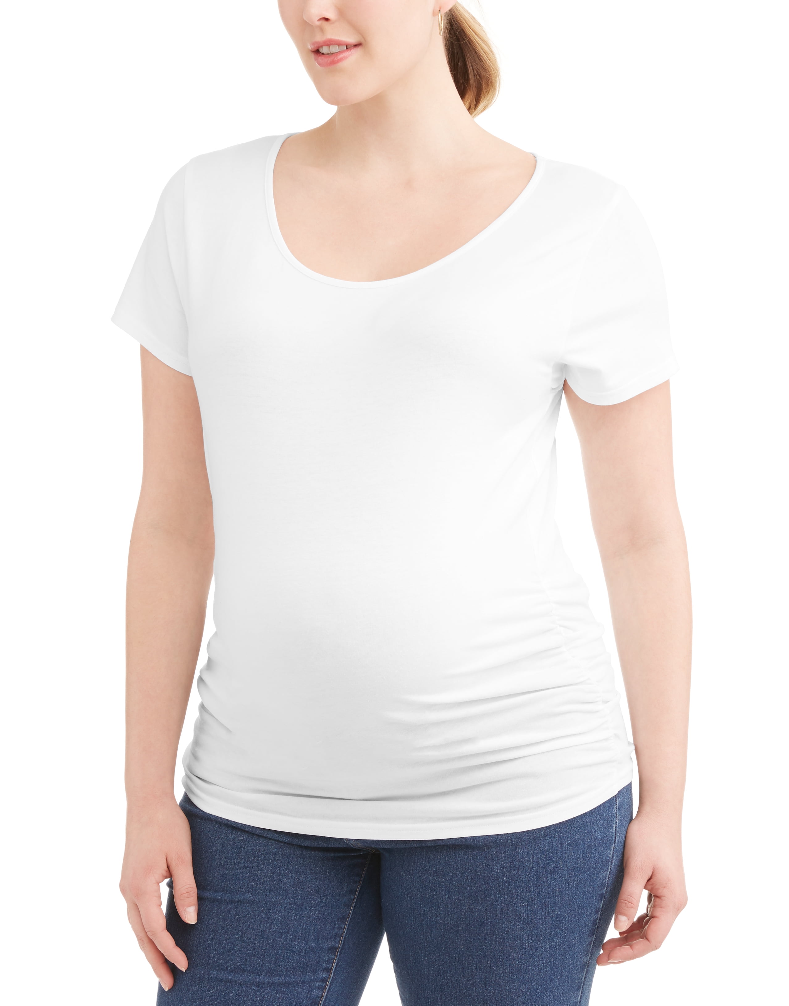 Oh! Mamma Maternity Women's Scoop Neck Tee, 2-Pack (Womens & Womens Plus)