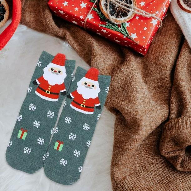 A Pair Of Socks Christmas Socks Cute Cartoons Christmas Socks Mid Socks Suitable For Keeping Warm In Autumns And Winter