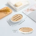 thumbnail image 2 of Luxspire Soap Dish Tray, Resin Soap Dish, Bamboo Soap Bar Holder Box for Shower Kitchen Sink, Double Layer Draining Soap Container Box, Wood Soap Case, Bathroom Marble Pattern Tray, Gravel White, 2 of 8