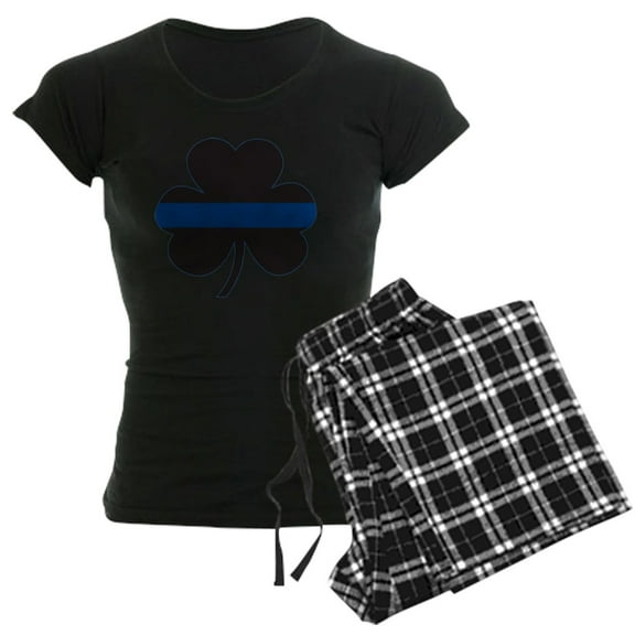 CafePress - BLUELINE_Pocket_Notext Women's Dark Pajamas - Women's Short Sleeve Print T-Shirt and Pants Dark Cotton Pajama Set