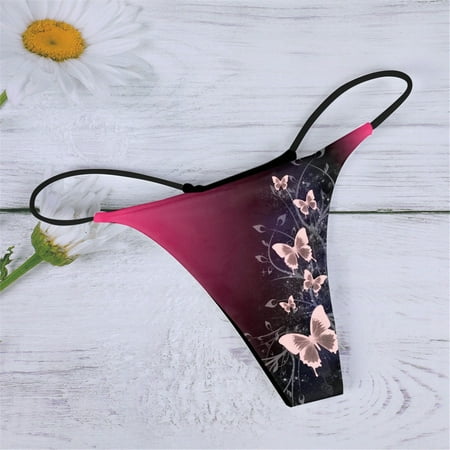 Meiodtion Underwear for Women Seamless Cheeky High Waisted Comfort Panty Cute Thong Waistband Flat Seams Panties  Hot Pink  M