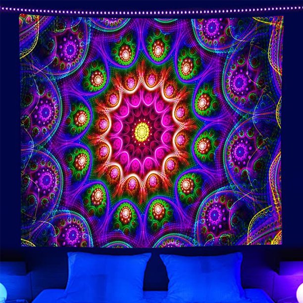 Tapiz Fluorescente Datura Alfombra Pared para El 100x75cm