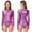 Pink, variant on Women's Shiny Bodysuit Fuax Leather High Neck Long Sleeve Performance Wear Party Role Play Dress Up