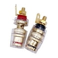 thumbnail image 2 of Postes de conexión para altavoces, conectores banana de 4 mm, conectores banana, cubierta transparente de latón aislado, resistentes para sistemas de, 2 of 10