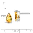 thumbnail image 4 of 14k White Gold 9x6.2mm Pear Citrine Earrings - 10mm, 4 of 6