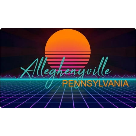 

Alleghenyville Pennsylvania 4 X 2.25-Inch Fridge Magnet Retro Neon Design