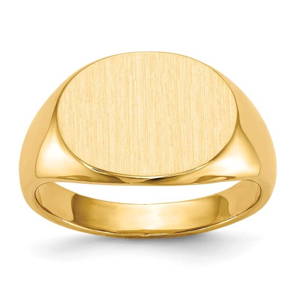 14k Yellow Gold Solid Back Mens Signet Ring Size 10 Ring for Men - 9.5 Grams